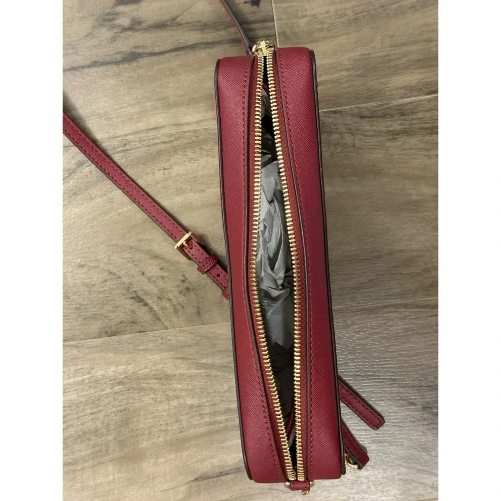 Michael Kors Jet Set Travel East West LG Crossbody Bag Leather BRICK Rare